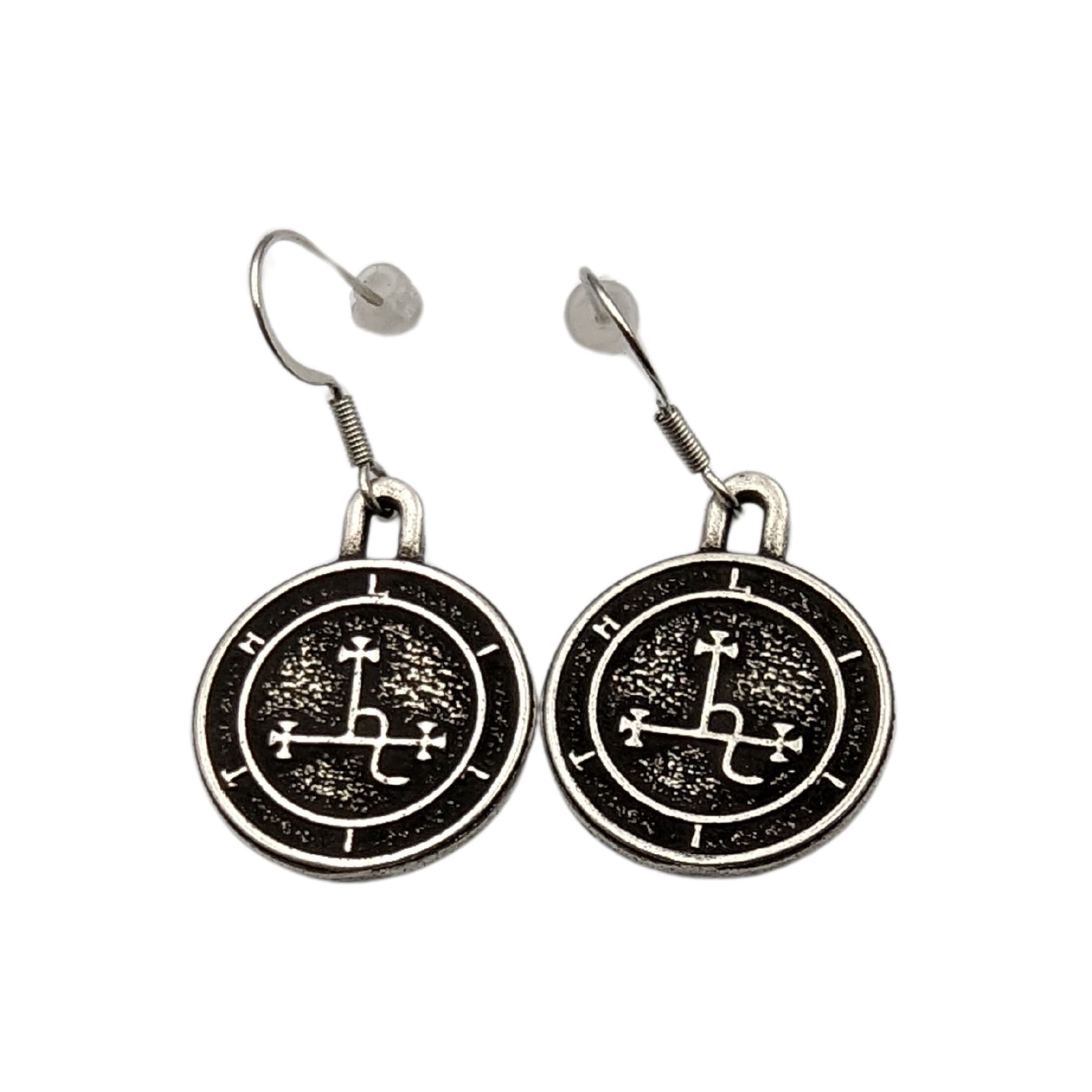 Orecchini Lilith, sigillo di Lilith, orecchini a gancio francese in argento sterling 925, regalo da strega - Italia