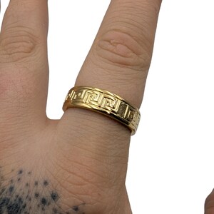 Greek key band ring Ancient jewelry Labyrinth custom rings Protection jewelry image 5