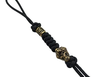 Paracord keychain Berserker skull bead knife lanyard Viking jewelry key fob keychain mens gift