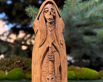 Hel wood sculpture Norse Pagan Decor viking gifts altar decor