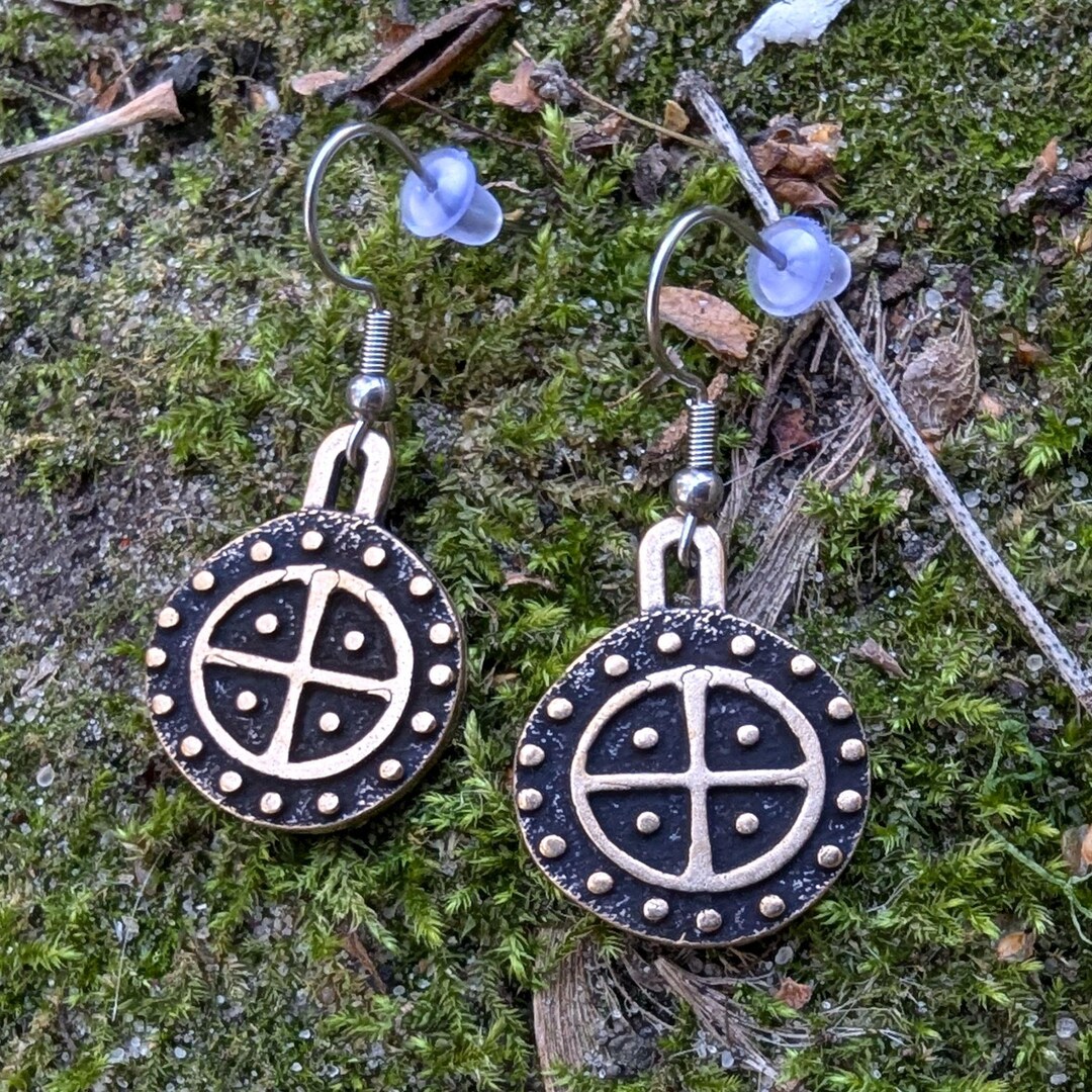 Sun Wheel Norse Earrings Solstice Gifts Viking Jewelry Etsy