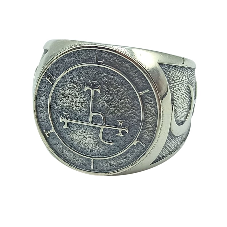 Lilith gothic ring Occult jewelry Witchy rings left hand path Satanic jewelry image 9
