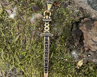 Ulfberht Sword Pendant Viking Necklace Norse Warrior Amulet Handmade Historical Talisman