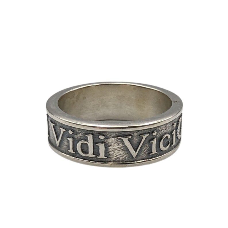 Veni Vidi Vici Roman rings for men Julius Caesar Olive leaf ring Ancient jewelry image 9