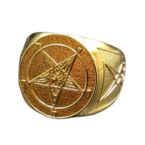 Baphomet Custom Signet Ring Occult Jewelry Goth rings Witchcraft jewelry image 9