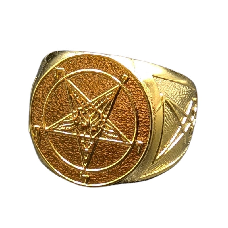 Baphomet Custom Signet Ring Occult Jewelry Goth rings Witchcraft jewelry image 9