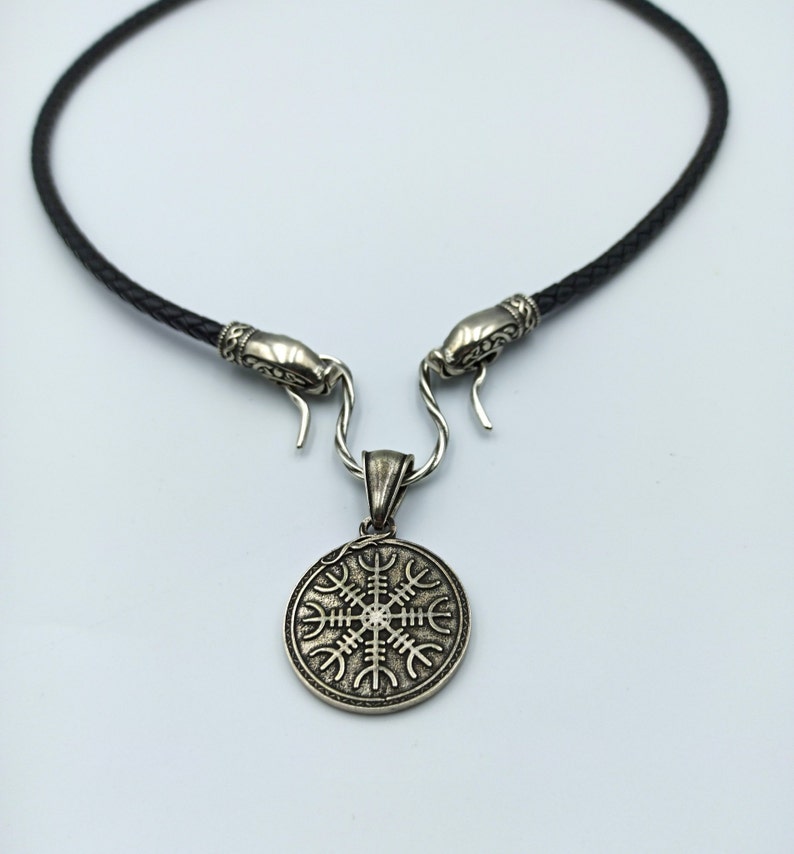 Norse Aegishjalmur Pendant Viking Necklace Jewelry Etsy