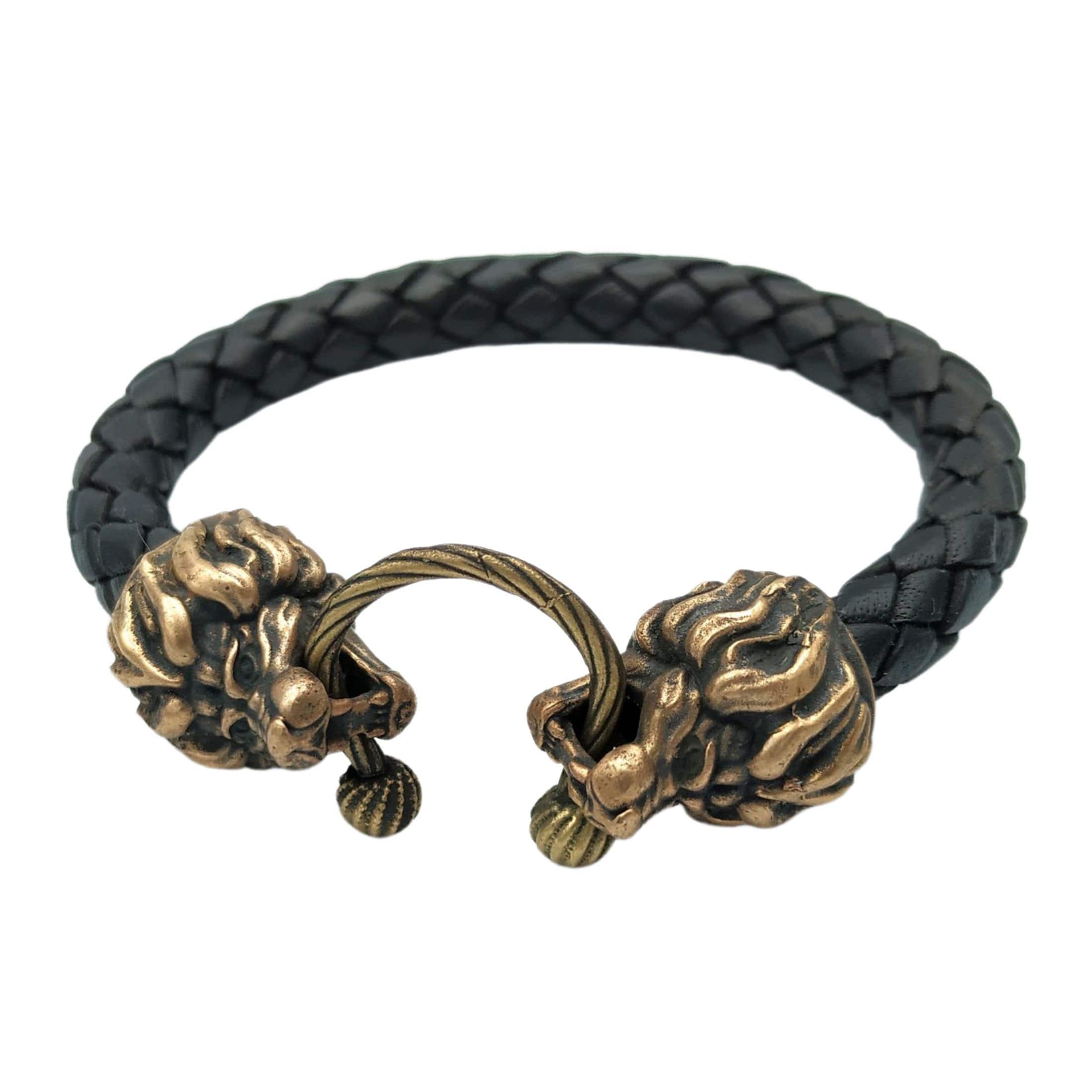 Mens bracelet with lion hotsell head