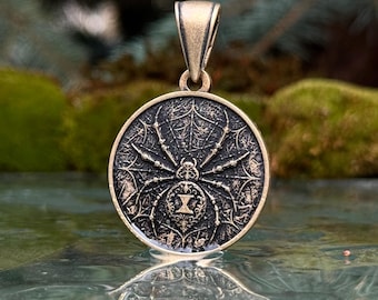 Black Widow Spider pendant necklace Witchy jewelry Goth jewelry Gothic gifts