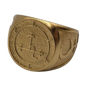 Lilith gothic ring Occult jewelry Witchy rings left hand path Satanic jewelry Gold plated