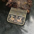 Norse art Viking beard comb Yule gifts for him beard care nordic Jewelry product logo