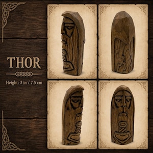 Norse Gods Wood carving Pagan Home Decor Asatru Viking gifts Nordic decor Altar table Thor