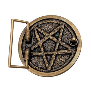 Sigil of Baphomet Pentagram custom belt buckle Gothic accessories heavy metal gift satanic gifts image 7