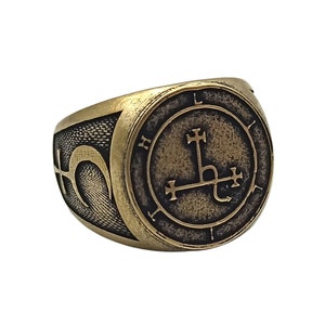 Lilith gothic ring Occult jewelry Witchy rings left hand path Satanic jewelry Bronze
