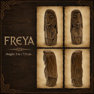 Norse Gods Wood carving Pagan Home Decor Asatru Viking gifts Nordic decor Altar table Freya