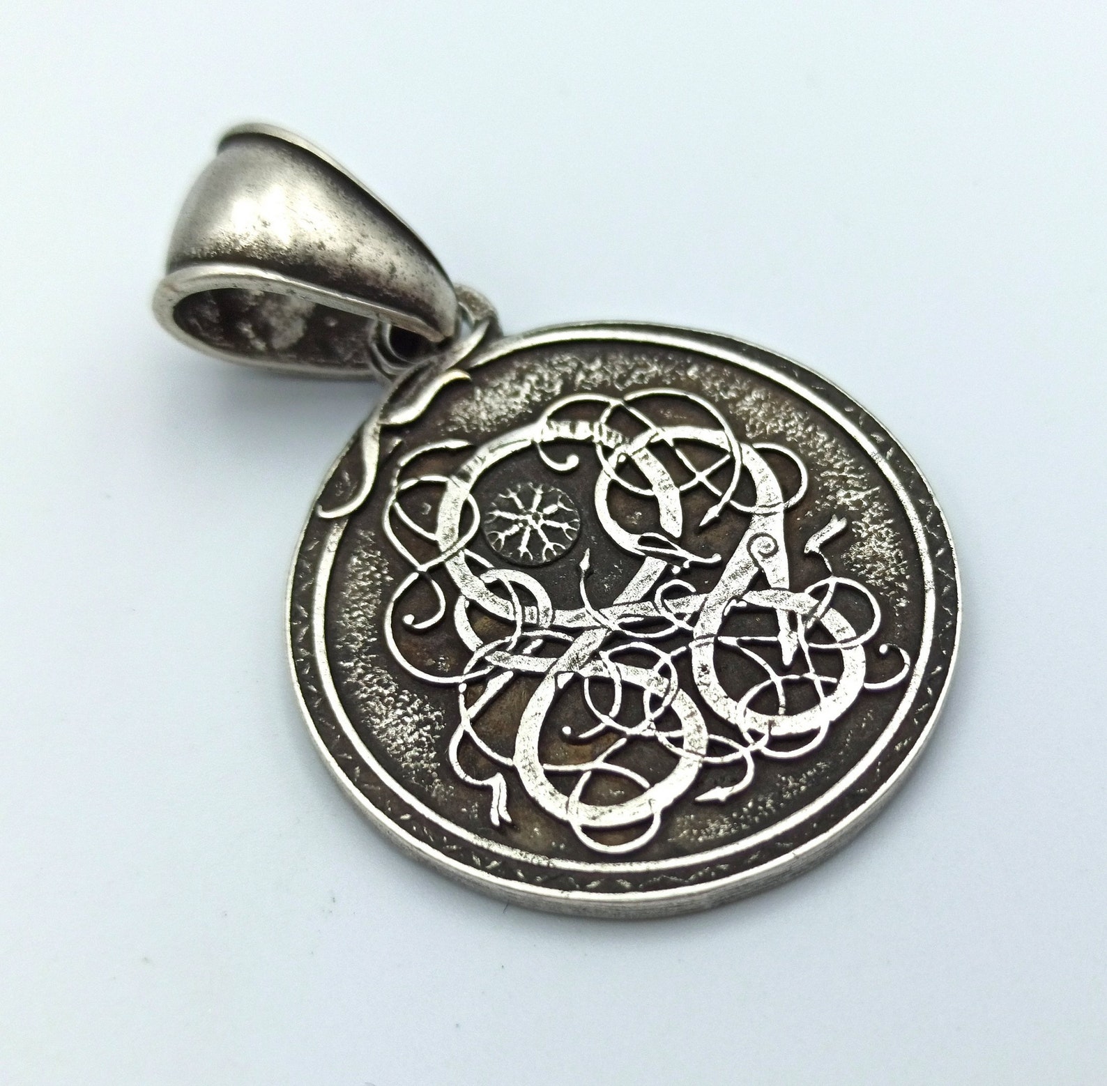 Aegishjalmur Pendant Norse Runes Necklace Viking Jewelry Etsy