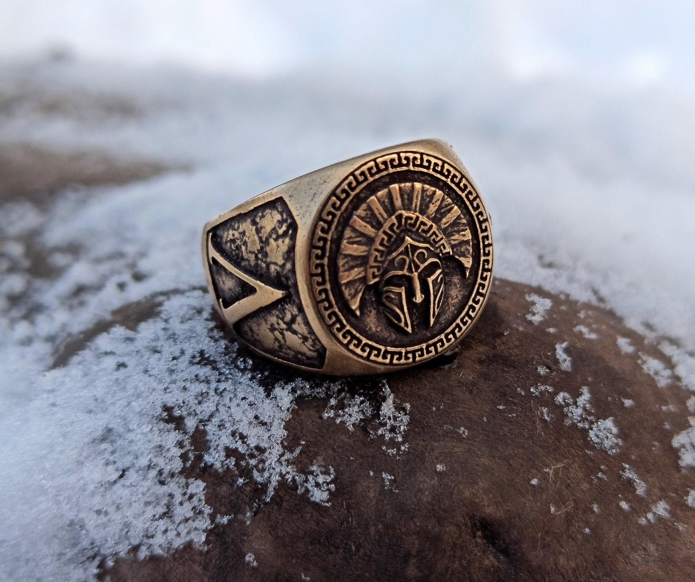 Spartan Helmet Ring Greek Jewelry Men Cool Rings - Etsy New Zealand