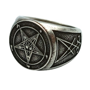 Baphomet Sigil Ring Demon Goth Occult Satanic Jewelry - Etsy