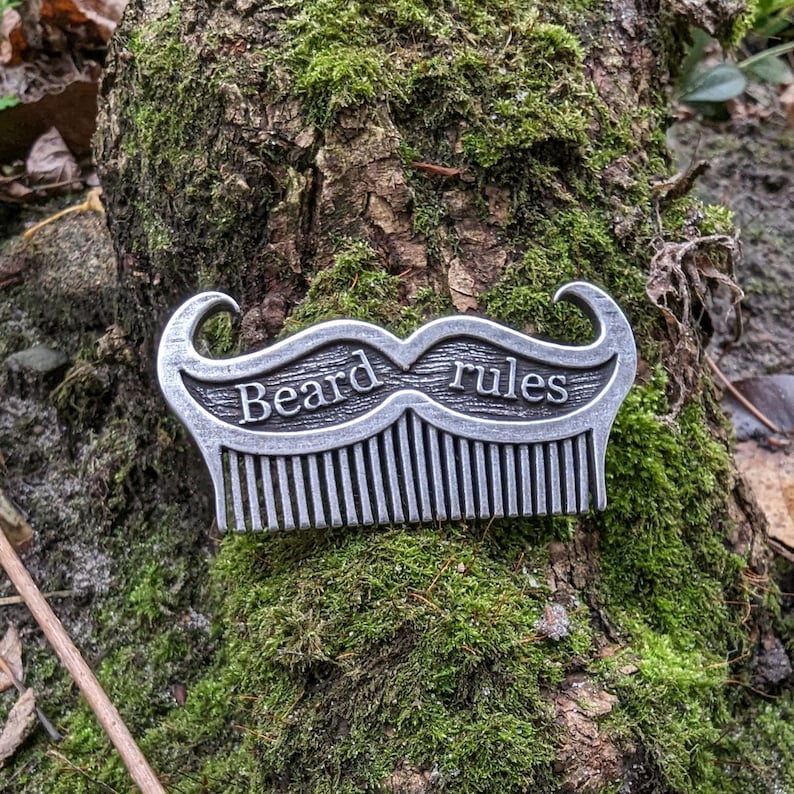 Metal custom beard comb mustache brush hipster gifts image 7