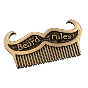 Metal custom beard comb mustache brush hipster gifts Bronze with patina