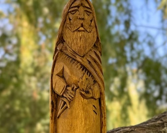 LOKI wooden sculpture Norse gods Scandinavian decor Viking decor Yule gifts