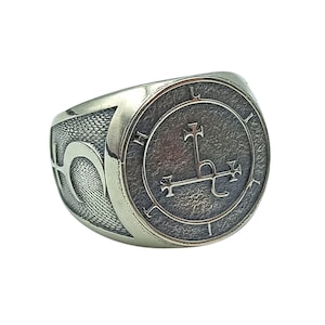 Lilith gothic ring Occult jewelry Witchy rings left hand path Satanic jewelry Sterling silver