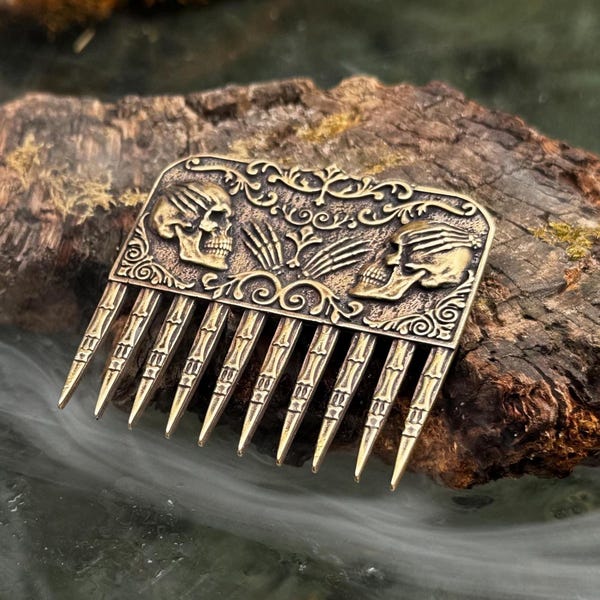 Peineta con calavera, accesorios góticos, regalos de bruja para ella, peineta personalizada, joyería espeluznante