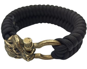 Wolf hoofd paracord herenarmband Scandinavische sieraden aangepaste armband cadeau voor hem
