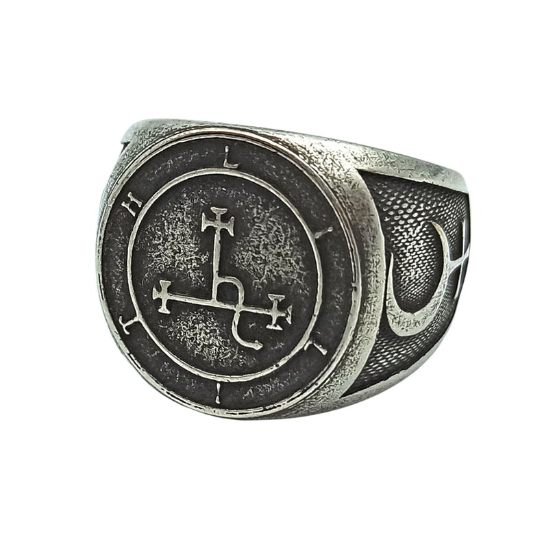 Lilith gothic ring Occult jewelry Witchy rings left hand path Satanic jewelry Silver plated bronze