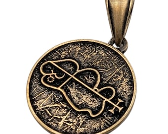 Clauneck seal necklace Ars Goetia magic amulet Witchy pendant Gothic jewelry Occult jewelry