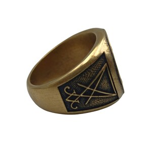 Baphomet Custom Signet Ring Occult Jewelry Goth rings Witchcraft jewelry image 3