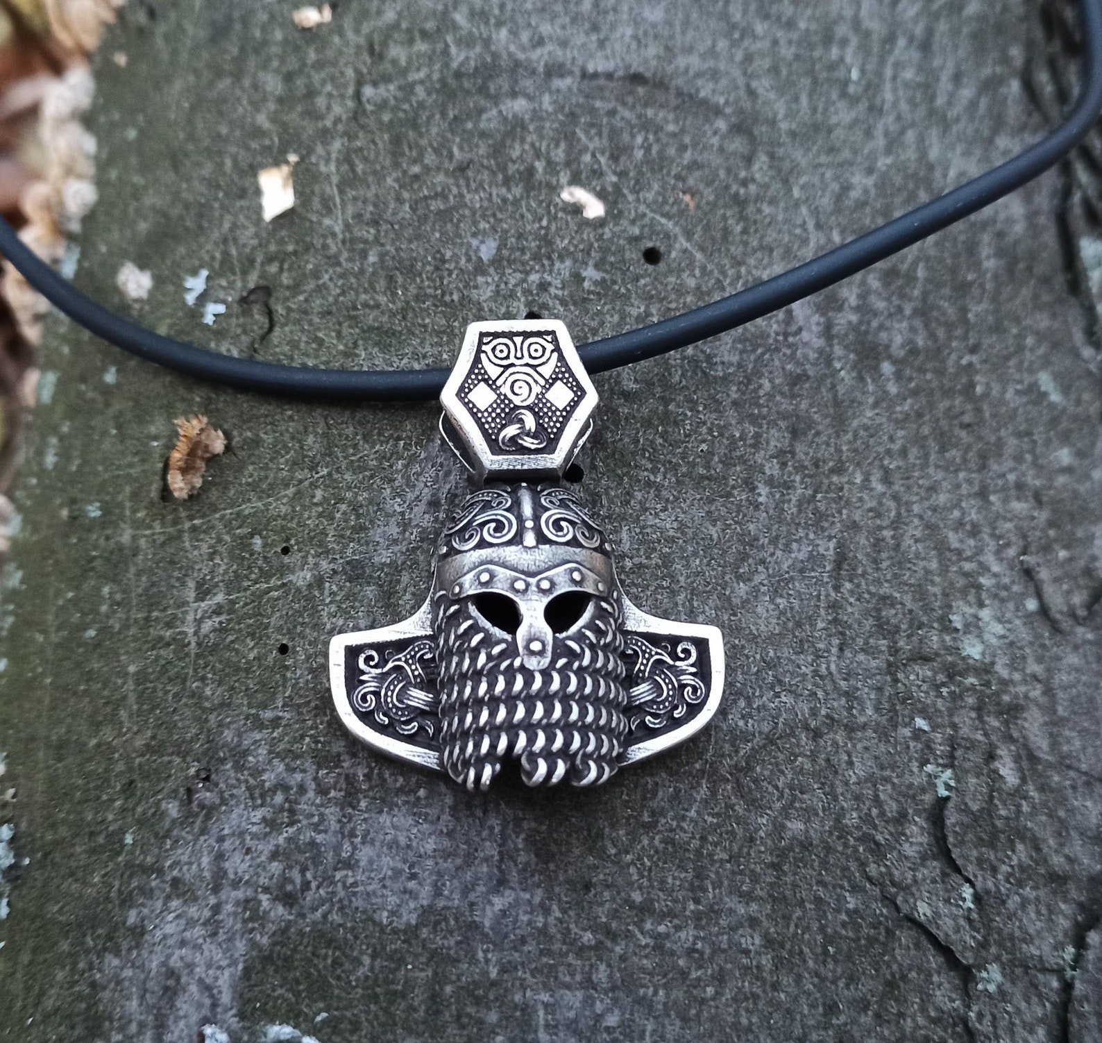 Viking warrior helmet pendant Norse necklace jewelry for men Etsy