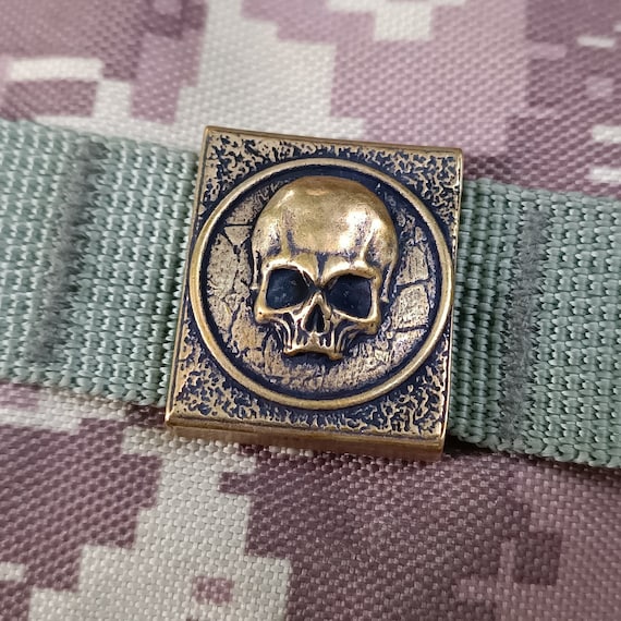 Human Skull Molle Clip Metal Edc Gear Patch 