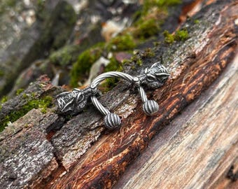 Wolf head necklace findings D ring bracelet clasp wolf jewelry clasps