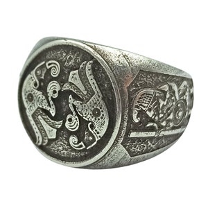 Norse raven ring ancient viking artifacts jewelry men image 4