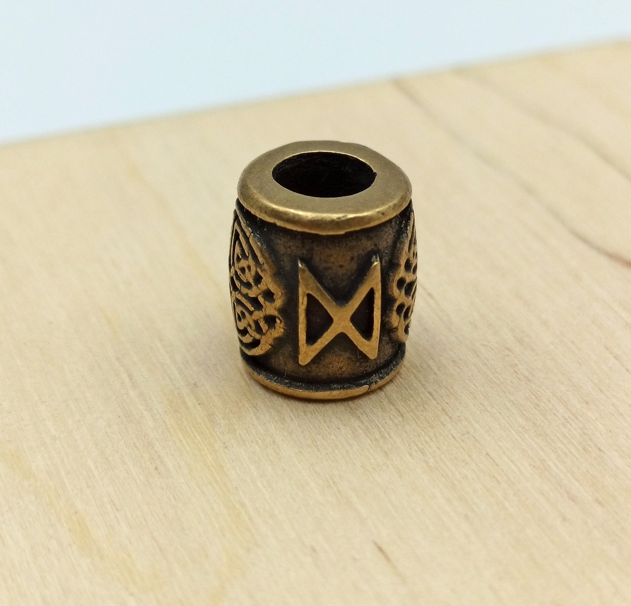 Dagaz rune norse viking runes beads knife lanyard bead | Etsy