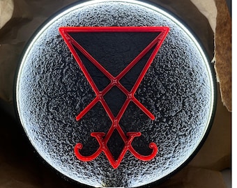 Lucifer sigil Gothic night light Occult gifts Satanic decor Witch lamp Gothic lamps