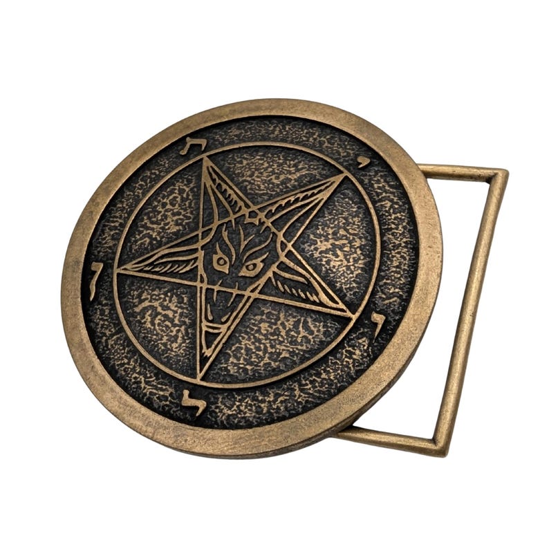 Sigil of Baphomet Pentagram custom belt buckle Gothic accessories heavy metal gift satanic gifts image 8