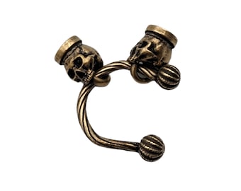 Skull clasp craft supplies Necklace findings Locking clasps D ring Skull jewelry
