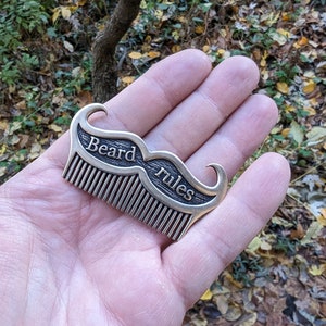 Metal custom beard comb mustache brush hipster gifts image 2