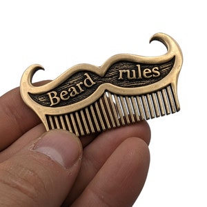 Metal custom beard comb mustache brush hipster gifts image 6