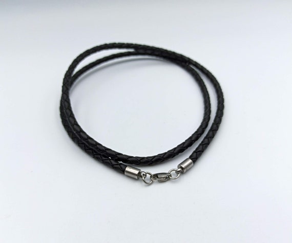 Braided Leather Cord for Pendant Plain Necklace Black Jewelry Rope