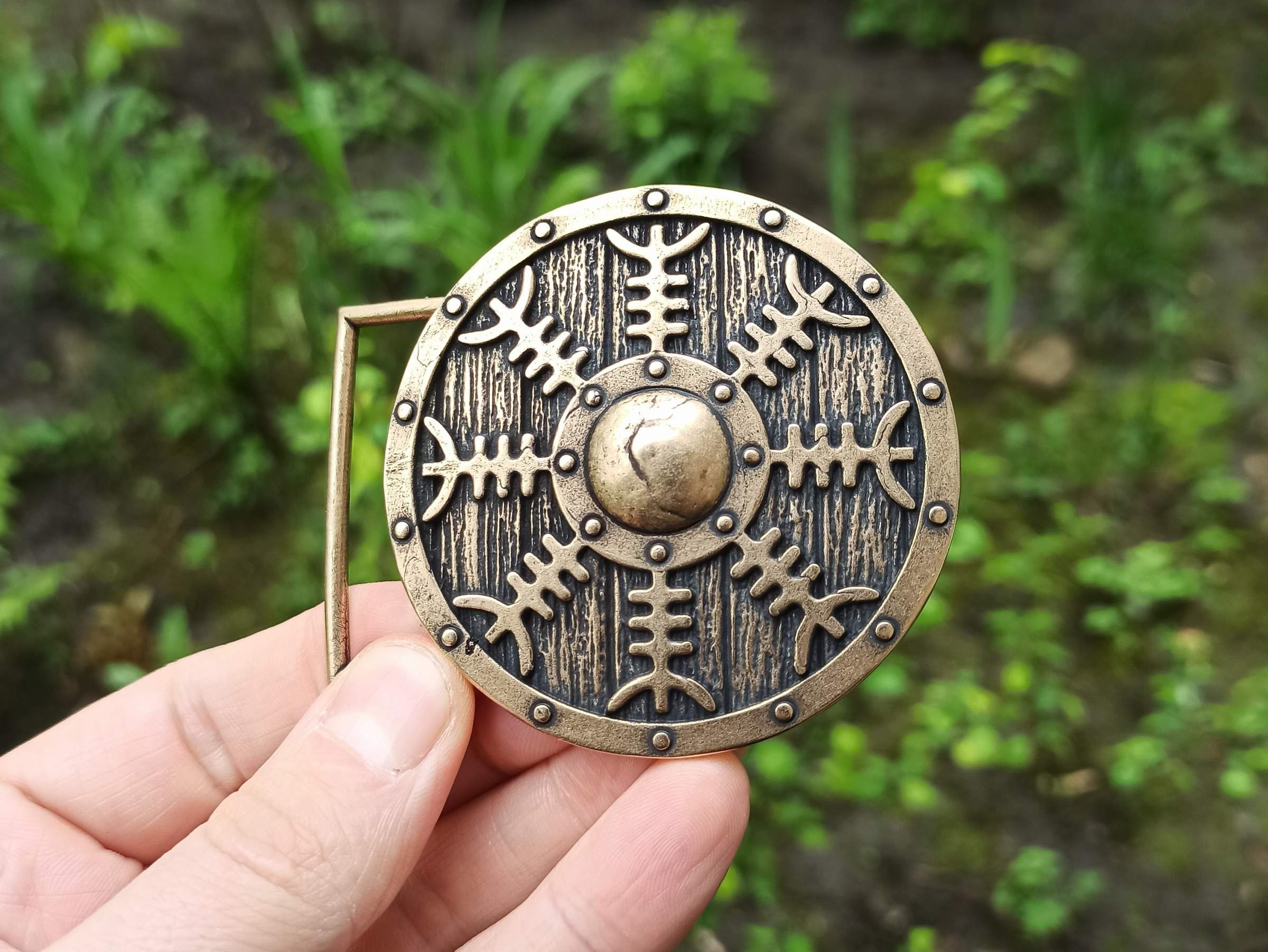 Viking shield custom belt buckle for men Norse Buckles Etsy