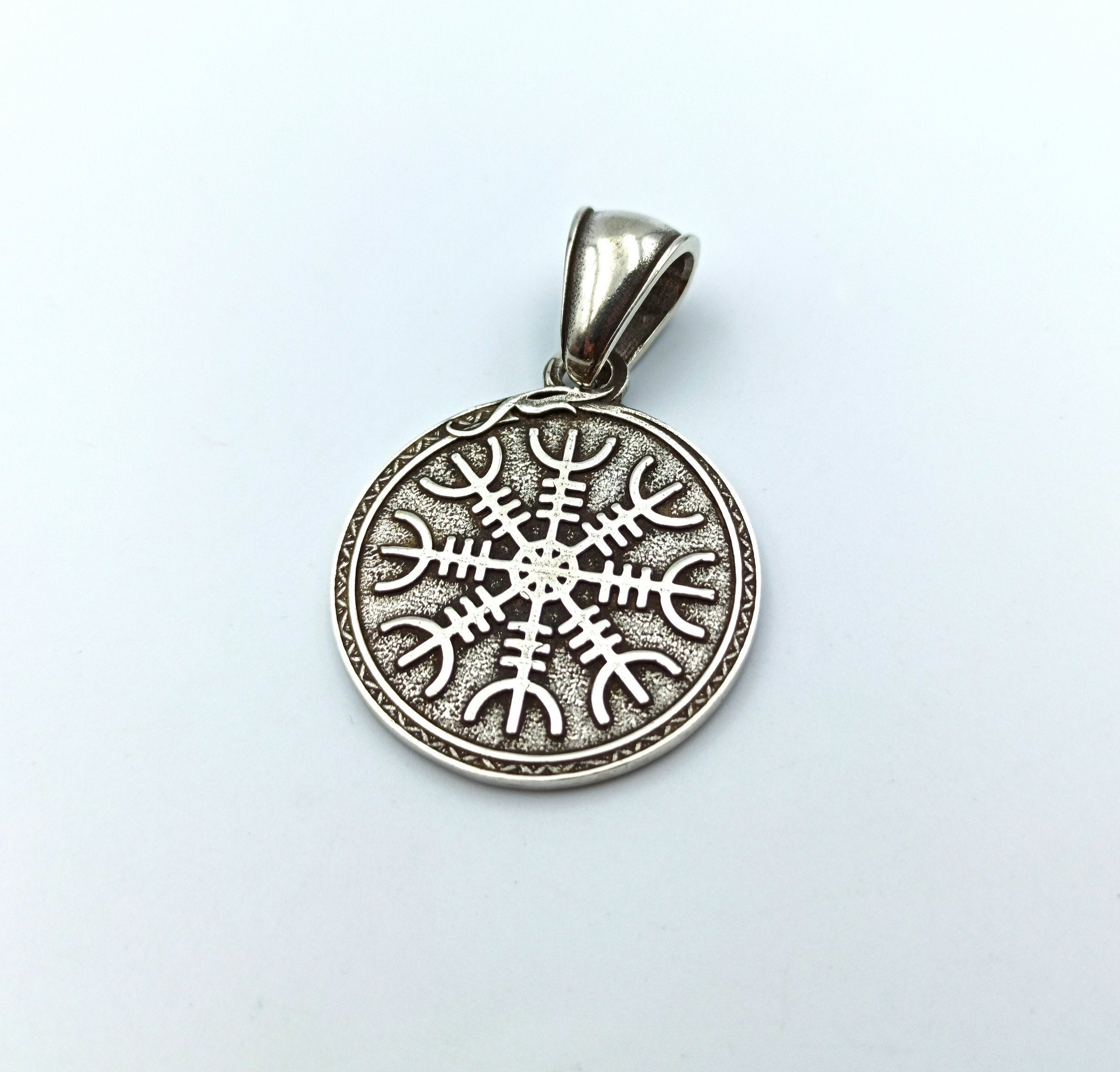 Norse aegishjalmur pendant Viking necklace jewelry Etsy