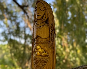 Idunn goddess statue Viking decor Wooden figurine Norse pagan gifts Altar decor