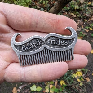 Metal custom beard comb mustache brush hipster gifts image 8