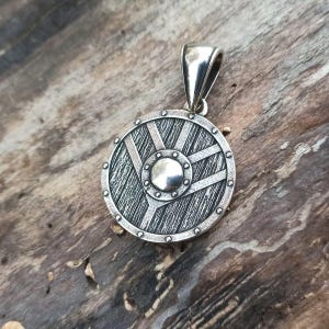 Shield maiden pendant | Viking shield necklace norse jewelry women image 9