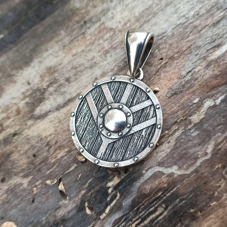 Shield maiden pendant | Viking shield necklace norse jewelry women image 9