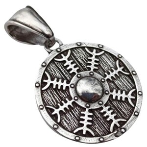 Viking shield Helm of Awe pendant | Norse necklace image 8