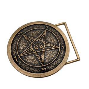 Sigil of Baphomet Pentagram custom belt buckle Gothic accessories heavy metal gift satanic gifts image 5